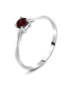 4mm Garnet CZ Silver Ring CSR-150-4